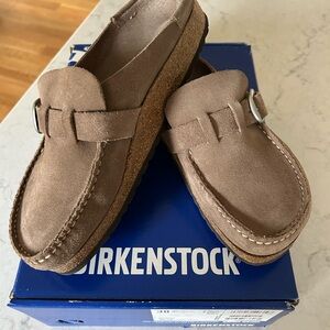 Birkenstock Tan Suede Slip-On Shoes